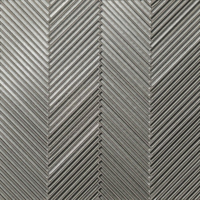 Kaikos Skinny Chevron Glass Mosaic Matte 11-1/4X11-1/4 Gray