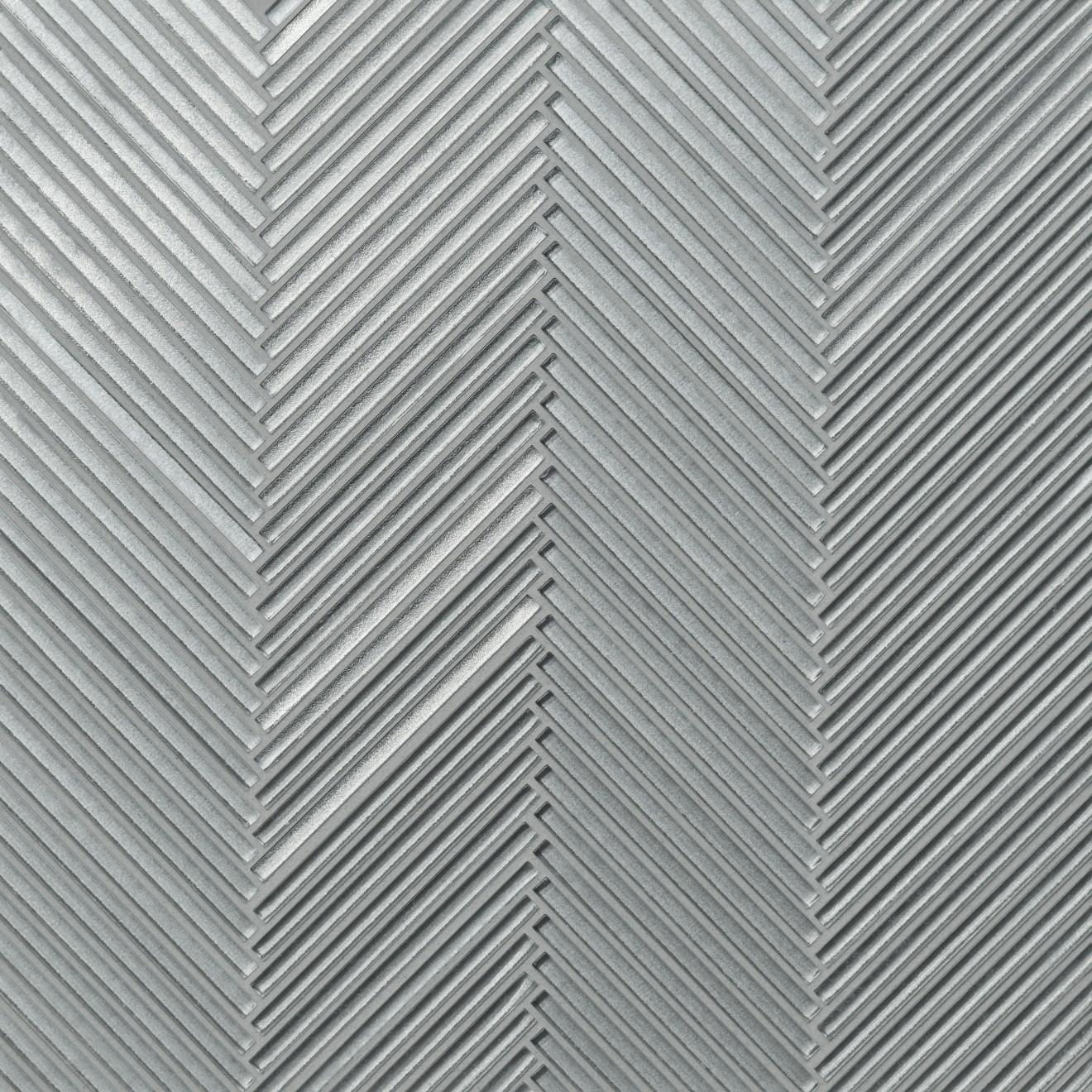 Kaikos Skinny Chevron Glass Mosaic Matte 11-1/4X11-1/4 Silver