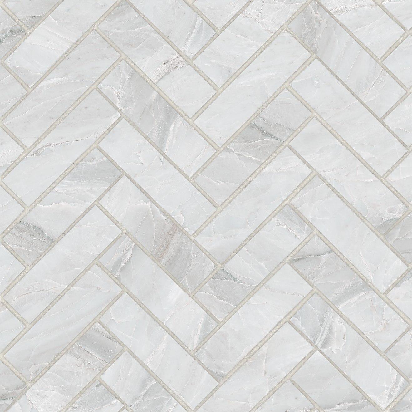 Magnifica Era 8mm Herringbone Mosaic Honed 1X4 Pietra Bianca