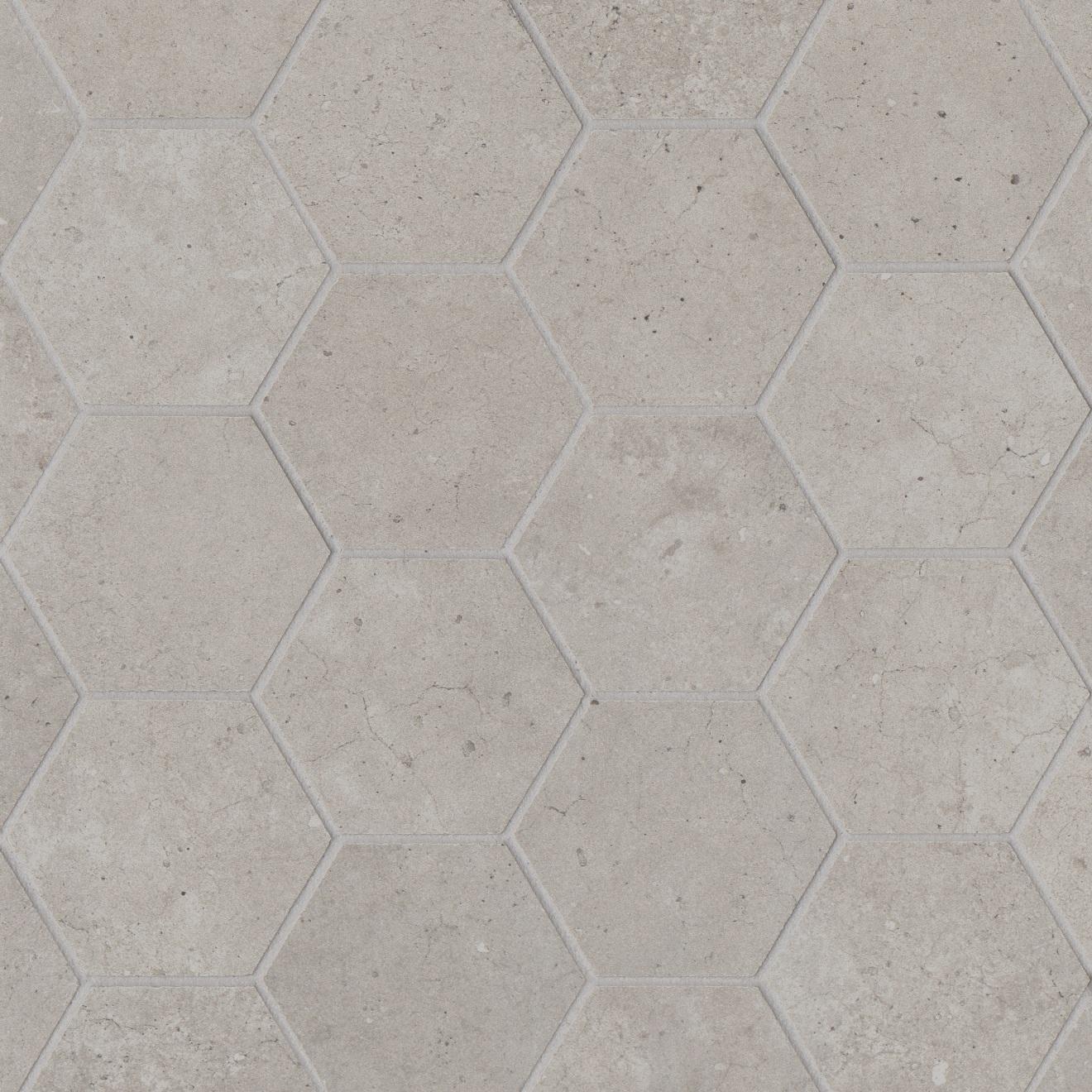 Materika 3" Hexagon Mosaic Matte 10-1/4X11-3/4 Silver