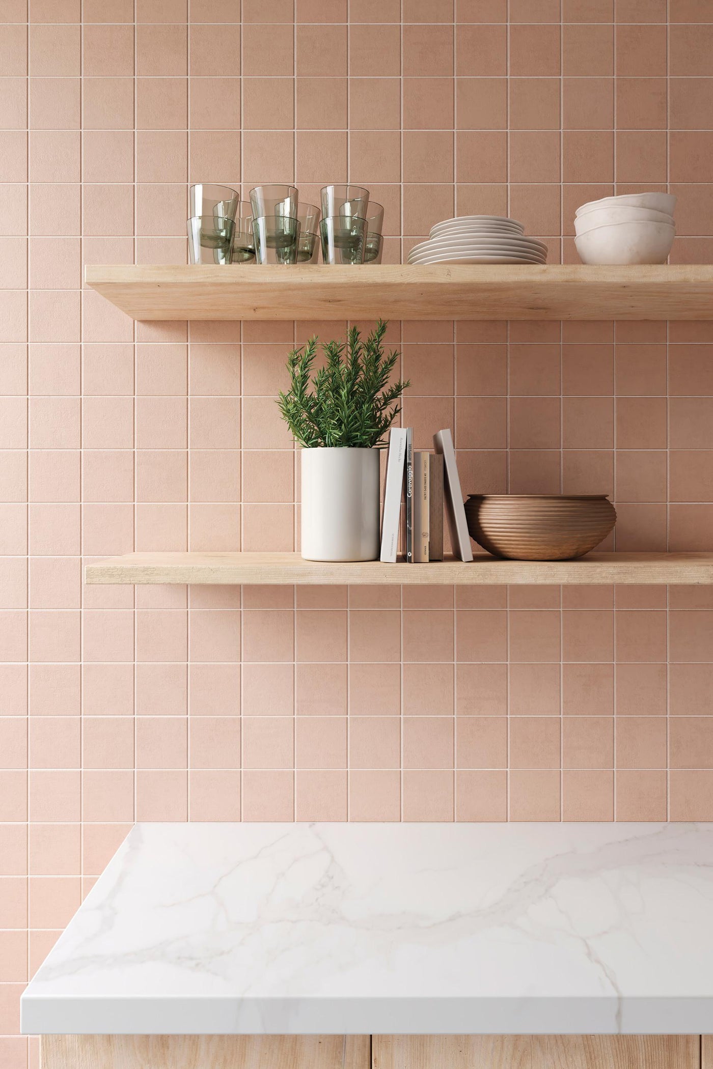 Sahara 4X4 Square Mosaic Matte 11.75X11.75 Rose