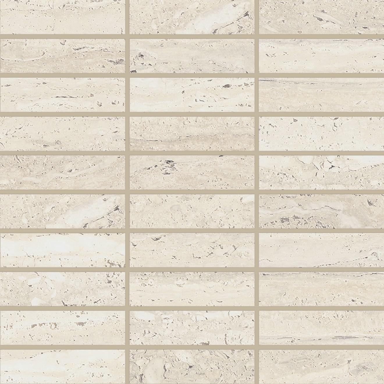 Sensi Roma 1X4 Straight Set Mosaic Matte 12X12 Ivory