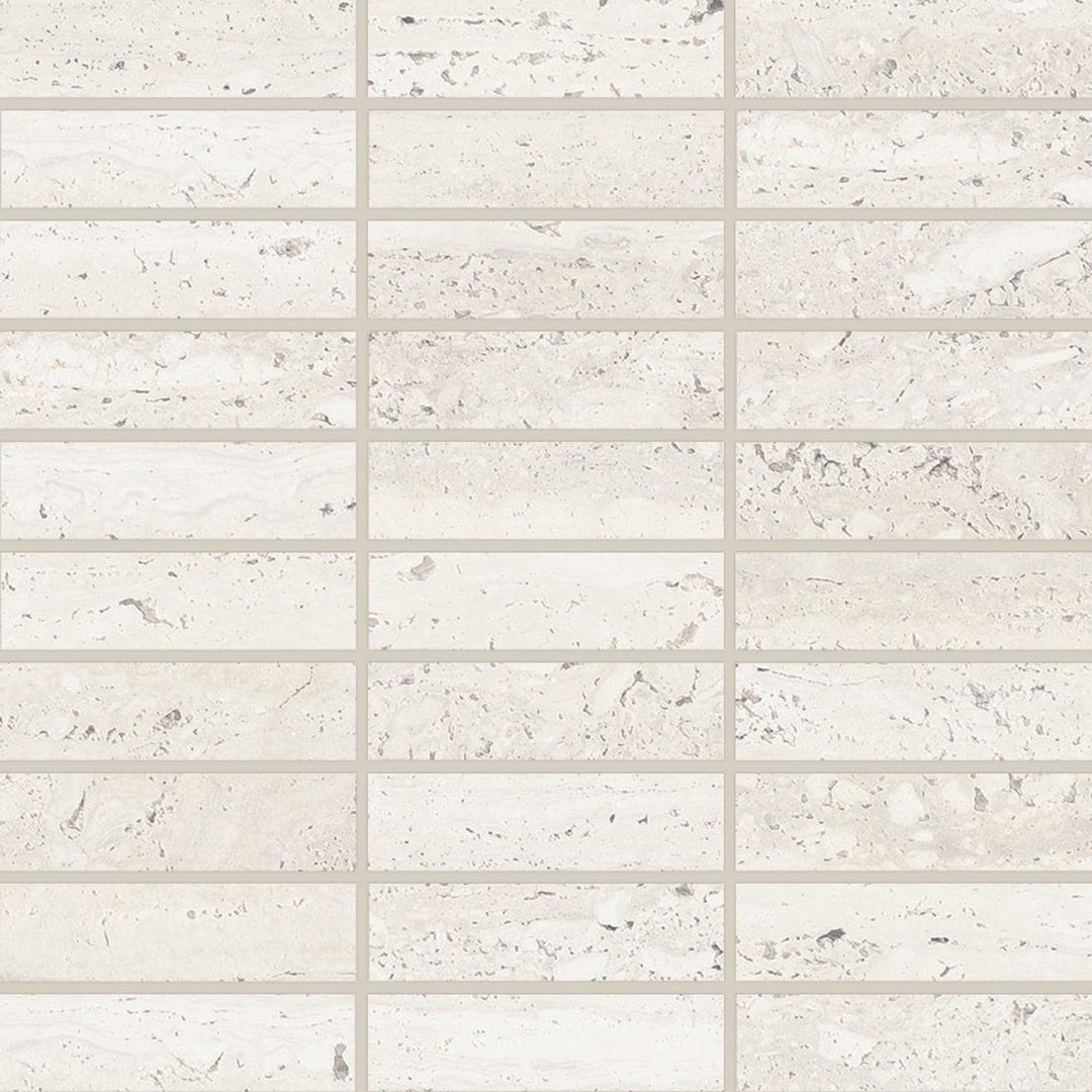 Sensi Roma 1X4 Straight Set Mosaic Matte 12X12 White - Elit Tile, image size:1080x1080