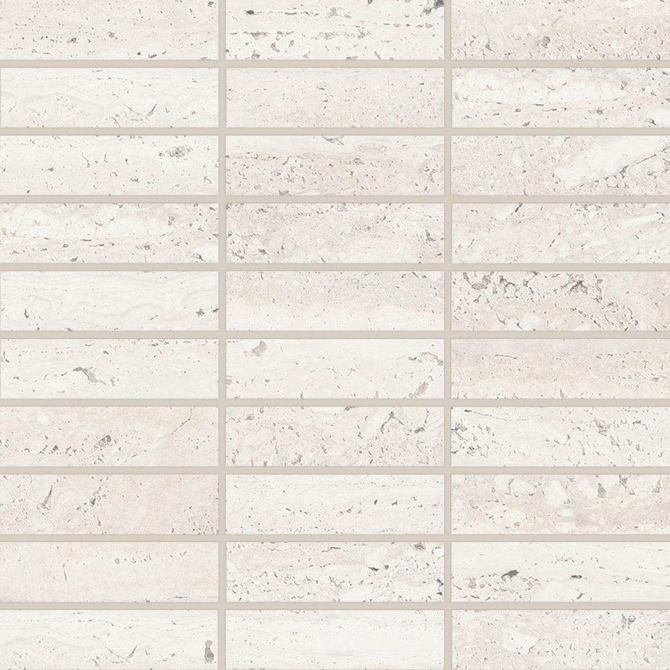 Sensi Roma 1X4 Straight Set Mosaic Matte 12X12 White