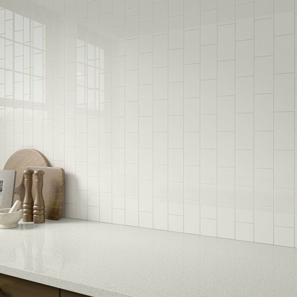 Color Wheel Classic Ceramic Tile 3X6 0100 White Glossy