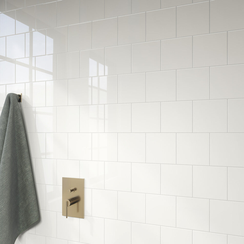 Color Wheel Classic Ceramic Tile 6X6 0100 White Glossy