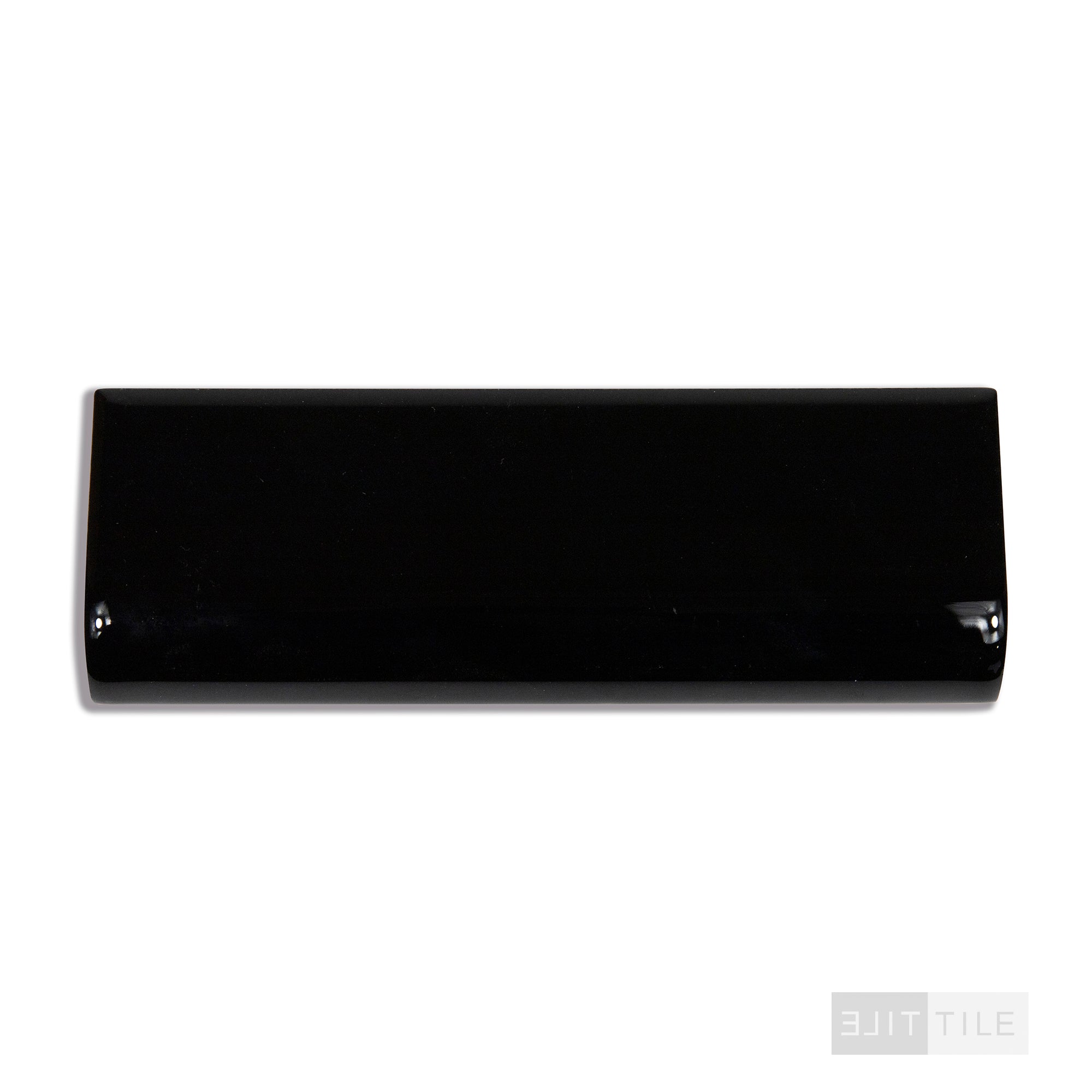 Color Wheel Classic Ceramic Radius Bullnose 2X6 K111 Black - Elit Tile
