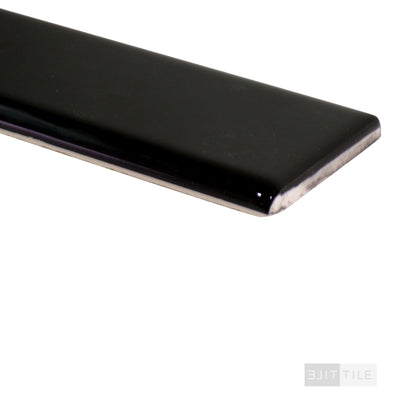 Color Wheel Classic Ceramic Bullnose 2X6 K111 Black Glossy