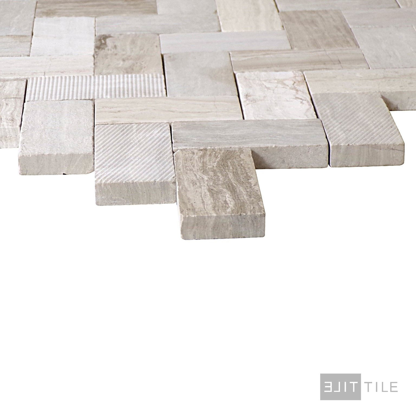 Minute Mosaix Natural Stone Mosaic 11X10 Chenille White