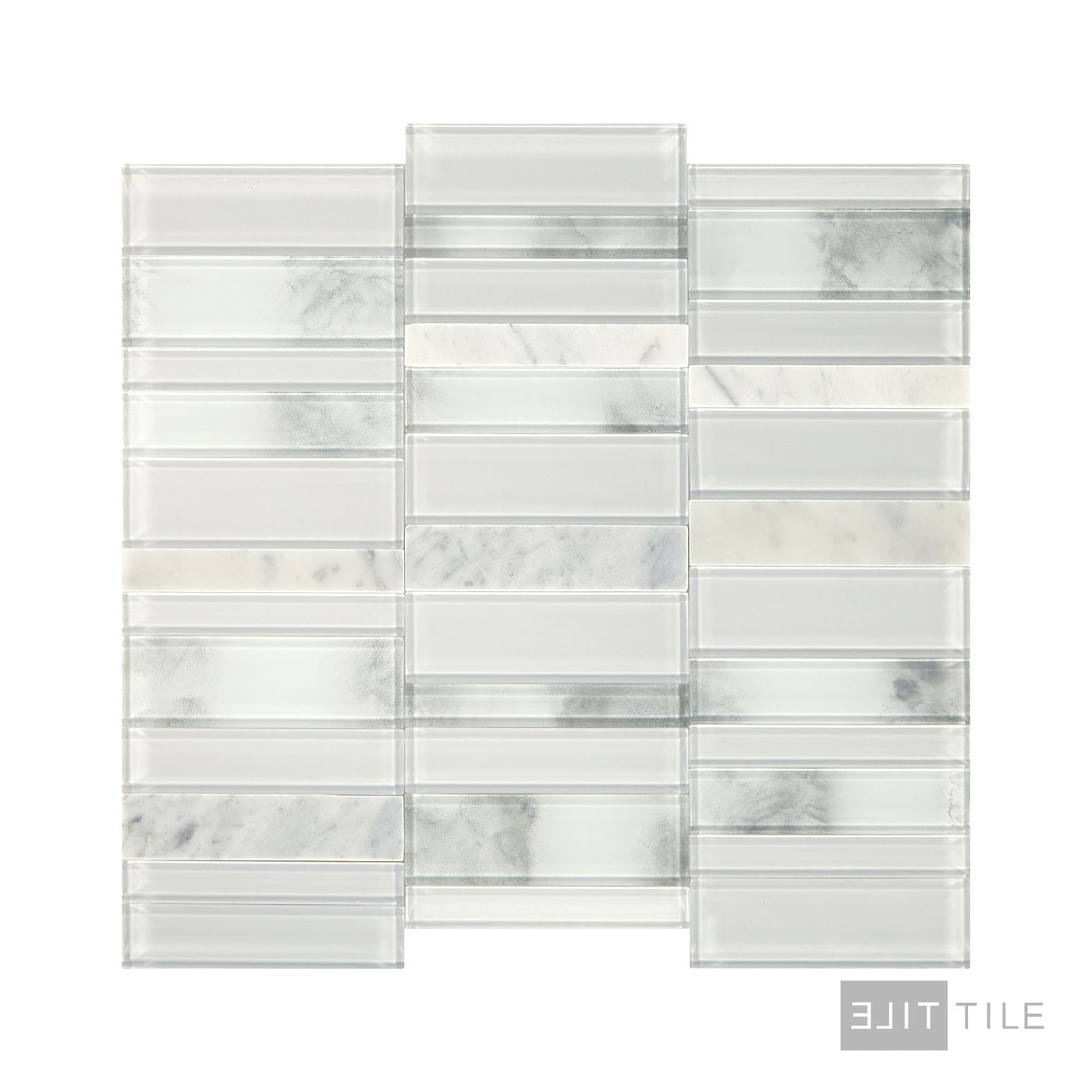 Simplystick Mosaix 4 Natural Stone Mosaic 12X11 Stormy Mist And Glass Blend Polished