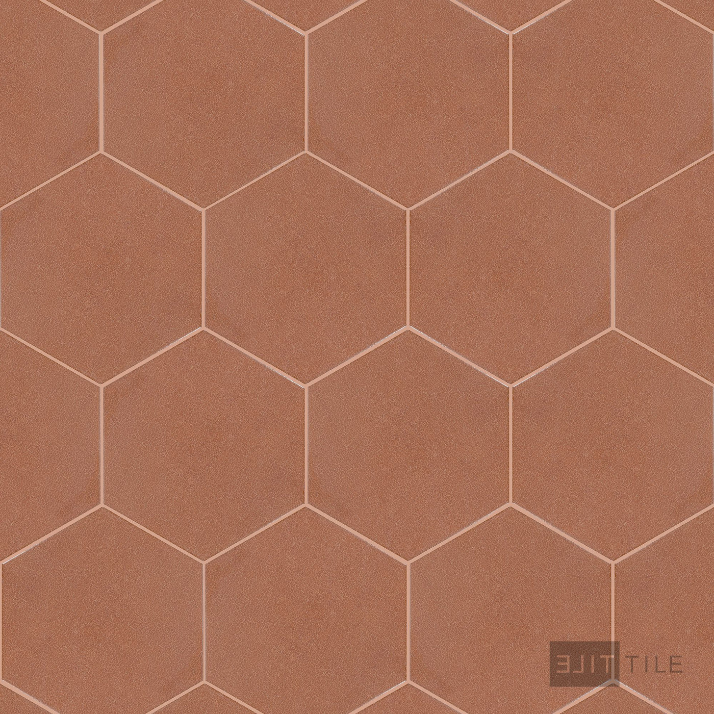 Inyo Floor Tile 8" Hex Ember Satin