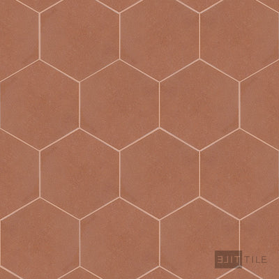 Inyo Floor Tile 8" Hex Ember Satin