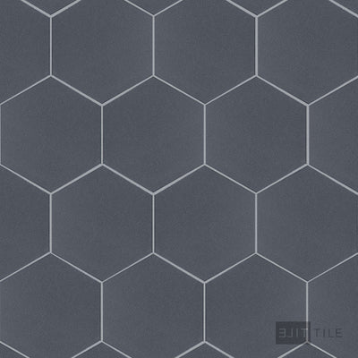 Inyo Floor Tile 8" Hex Indigo Satin