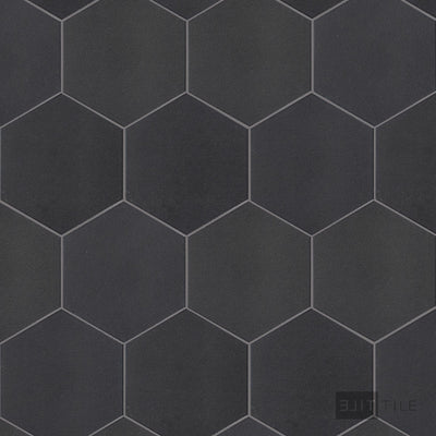 Inyo Floor Tile 8" Hex Ink Satin