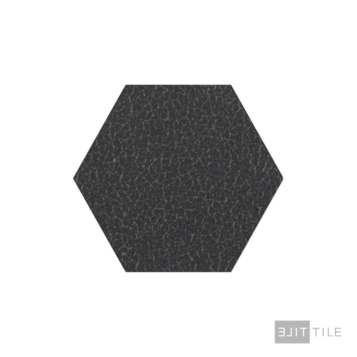 Inyo Floor Tile 8" Hex Ink Satin