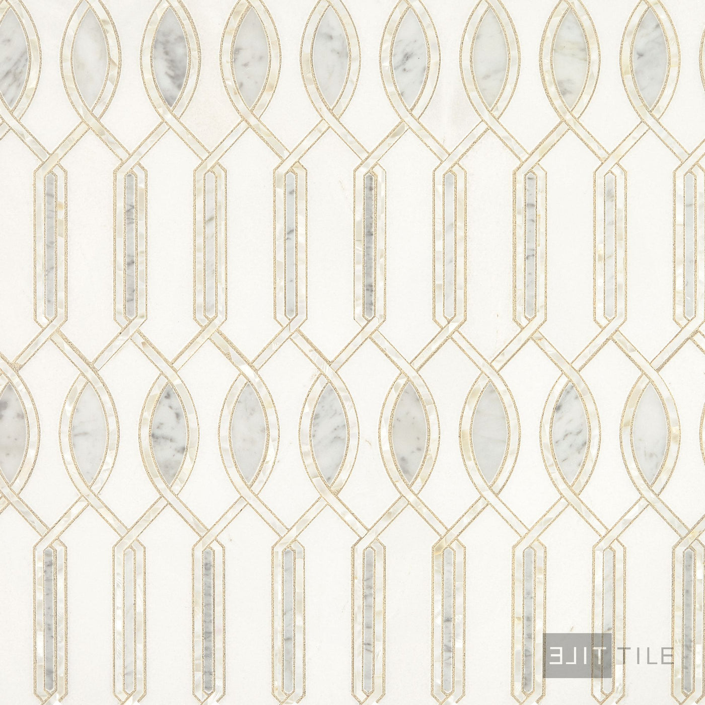 Lavaliere Natural Stone Mosaic 11X11 Carrara/Thassos/Mother Pearl Polished