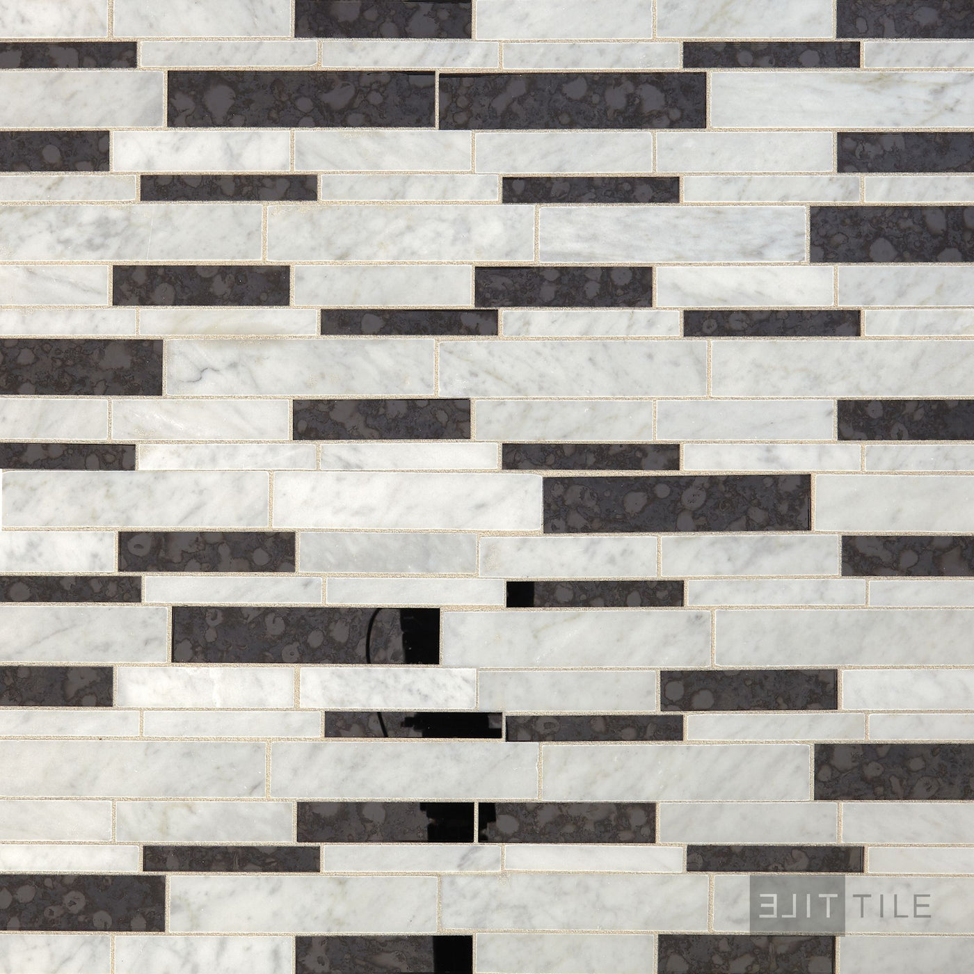 Lavaliere Natural Stone Mosaic 11X13 Carrara White/Black Ant Mirror Polished