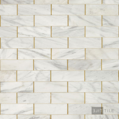 Lavaliere Natural Stone Mosaic 11X14 Alluring White/Brass Honed