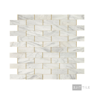 Lavaliere Natural Stone Mosaic 11X14 Alluring White/Brass Honed