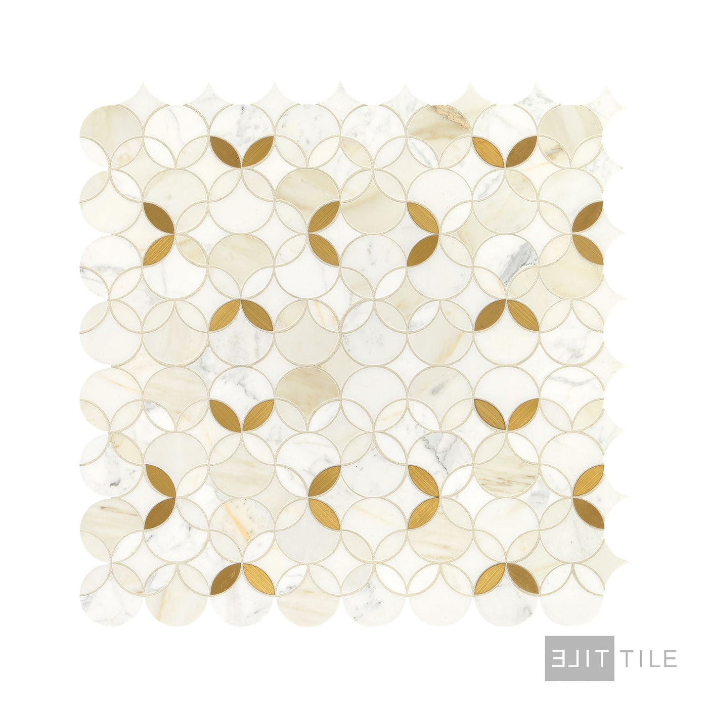 Lavaliere Natural Stone Mosaic 12X12 Calacatta Gold/ Brass Polished