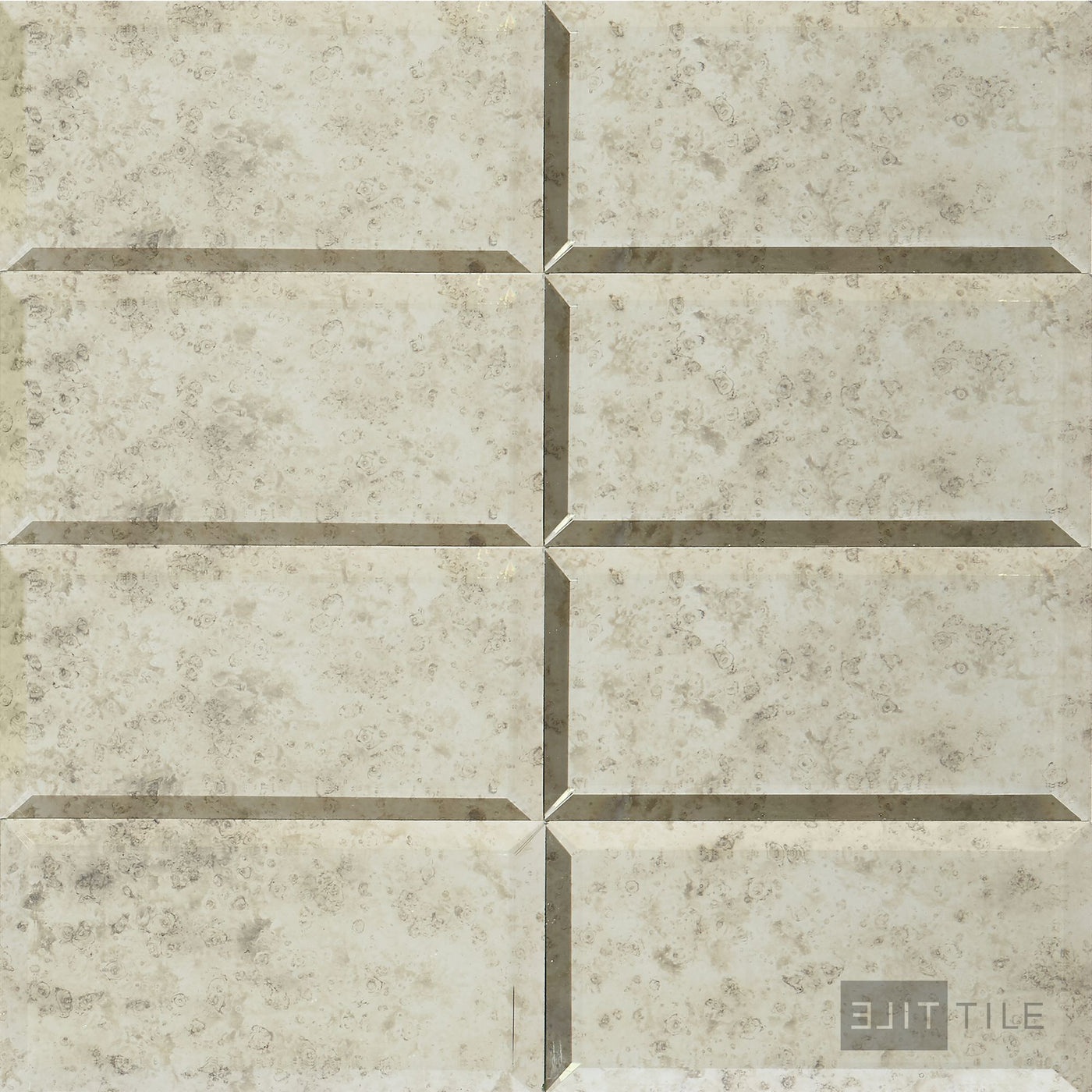 Lavaliere 3X6 Natural Stone Mosaic 12X12 Antique Mirror Polished