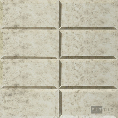 Lavaliere 3X6 Natural Stone Mosaic 12X12 Antique Mirror Polished