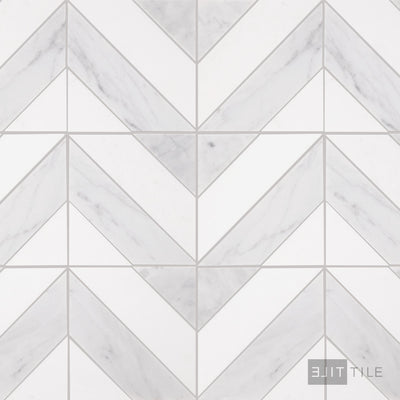 Perfit Mosaix Natural Stone Mosaic 18X12 Saran White & Thassos Honed