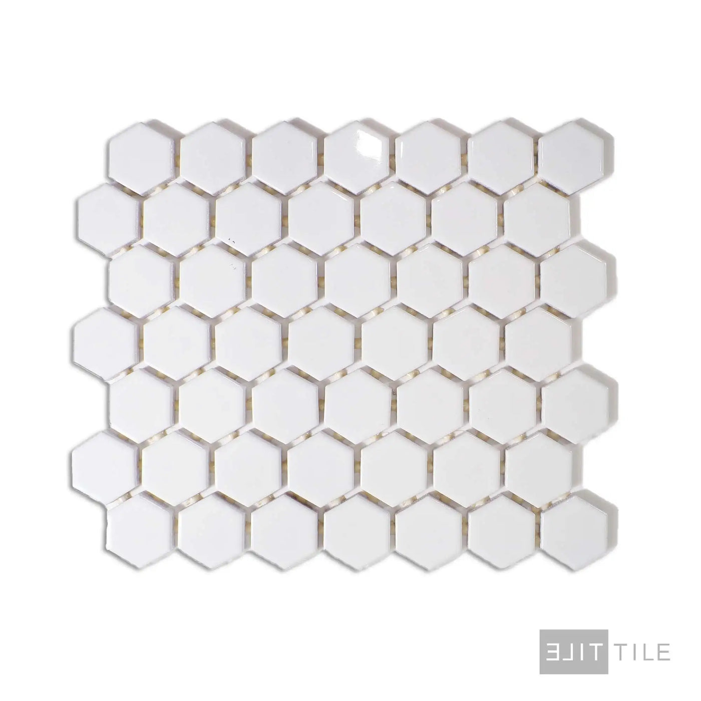 Color Wheel 1.5" Ceramic Mosaic 12X14 Arctic White Glossy