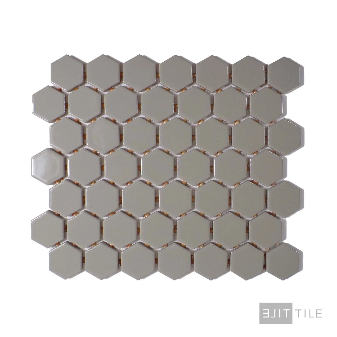 Color Wheel 1.5" Ceramic Mosaic 12X14 Architectural Gray Glossy