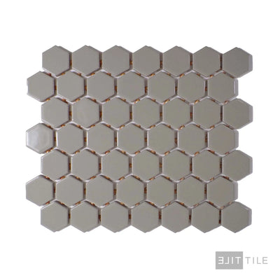 Color Wheel 1.5" Ceramic Mosaic 12X14 Architectural Gray Glossy