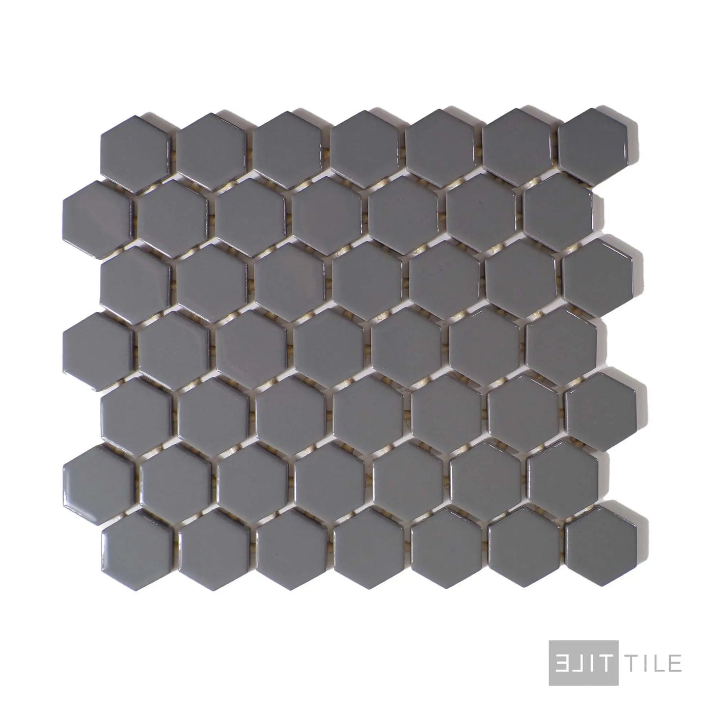Color Wheel 1.5" Ceramic Mosaic 12X14 Suede Gray Glossy