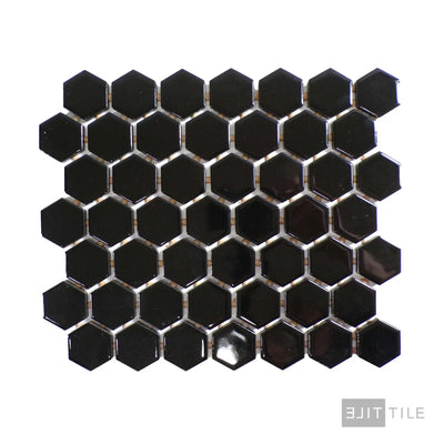 Color Wheel 1.5" Ceramic Mosaic 12X14 Black Glossy