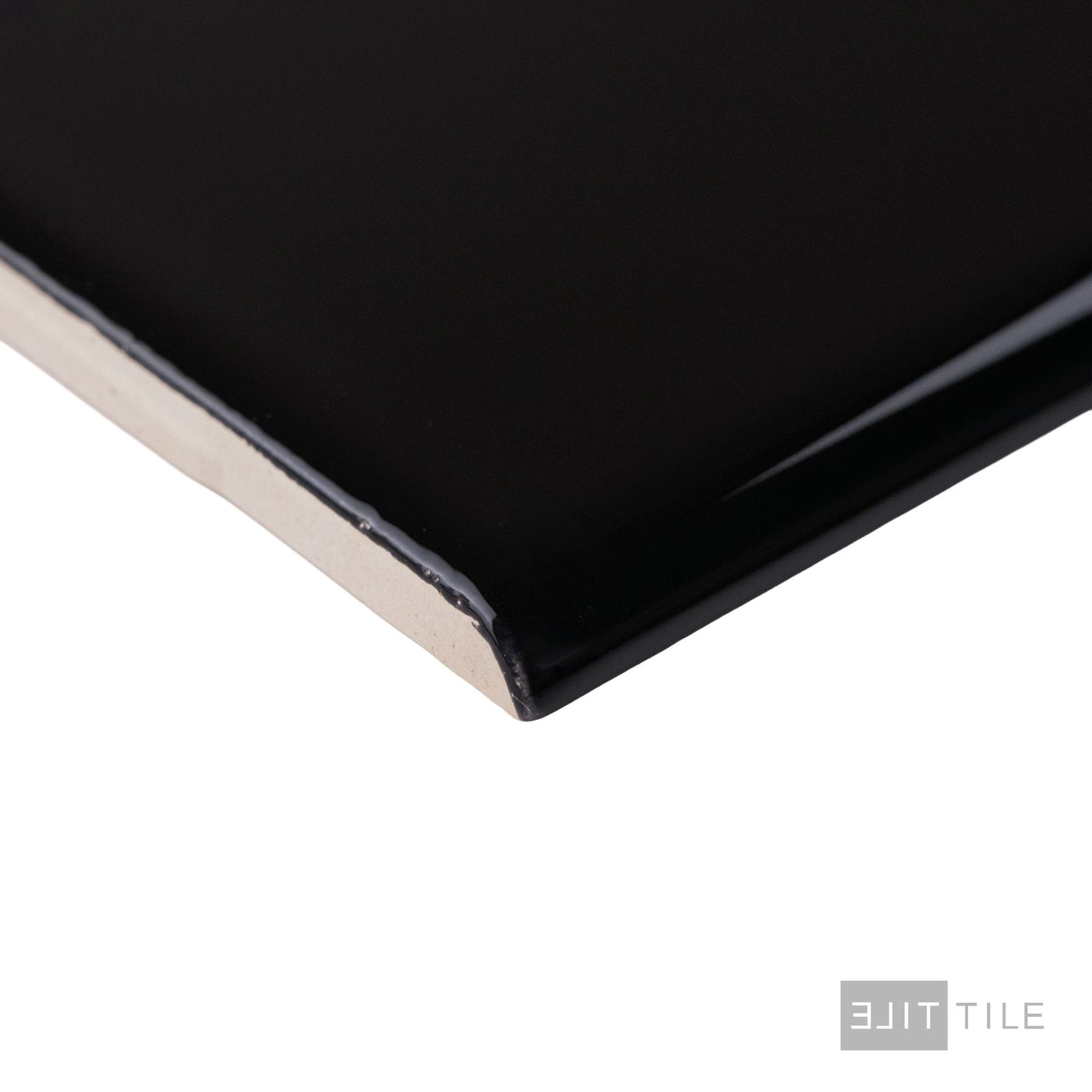 3x6 Color Wheel Classic Ceramic Bullnose 3X6 - 6 Side K111 Black Glossy ...