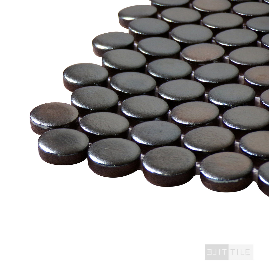 切り抜き約A4.272 絶園のテンペスト Penny Round Mosaic 11X12 Metallico Glossy - Elit Tile
