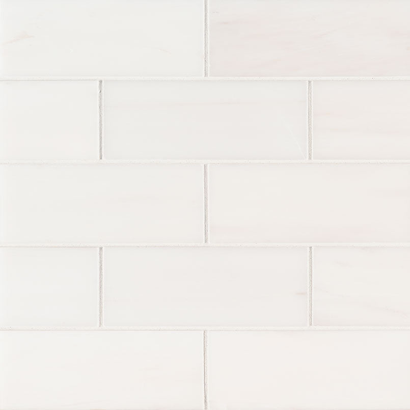 Bianco Dolomite Marble Field Tile 3X6 Polished