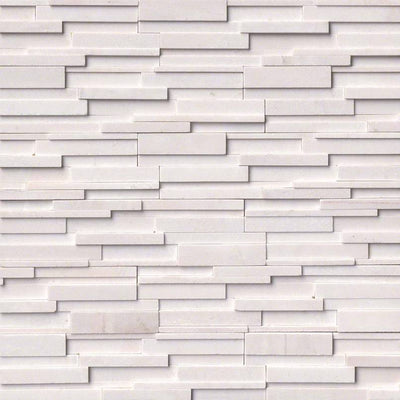 Rockmount 3D Marble Ledger Panel 6X24 White Honed