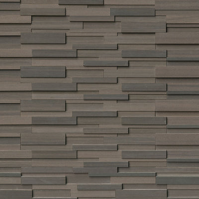 Rockmount 3D Sandstone Stacked Stone Panel 6X24 Brown Wave Honed