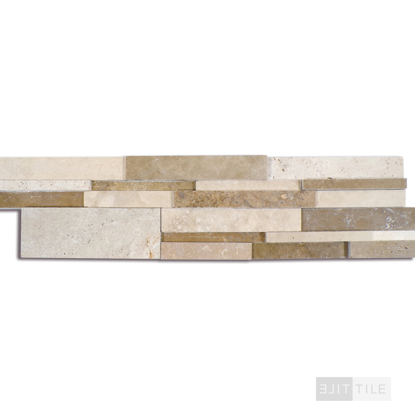 Rockmount Travertine Stacked Stone Panel 6X24 Casa Blend Honed