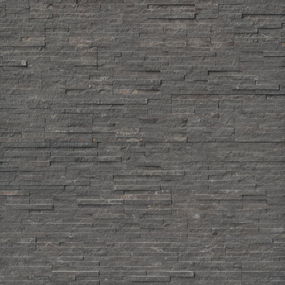 Rockmount Marble Stacked Stone Panel 6X24 Charcoal Splitface