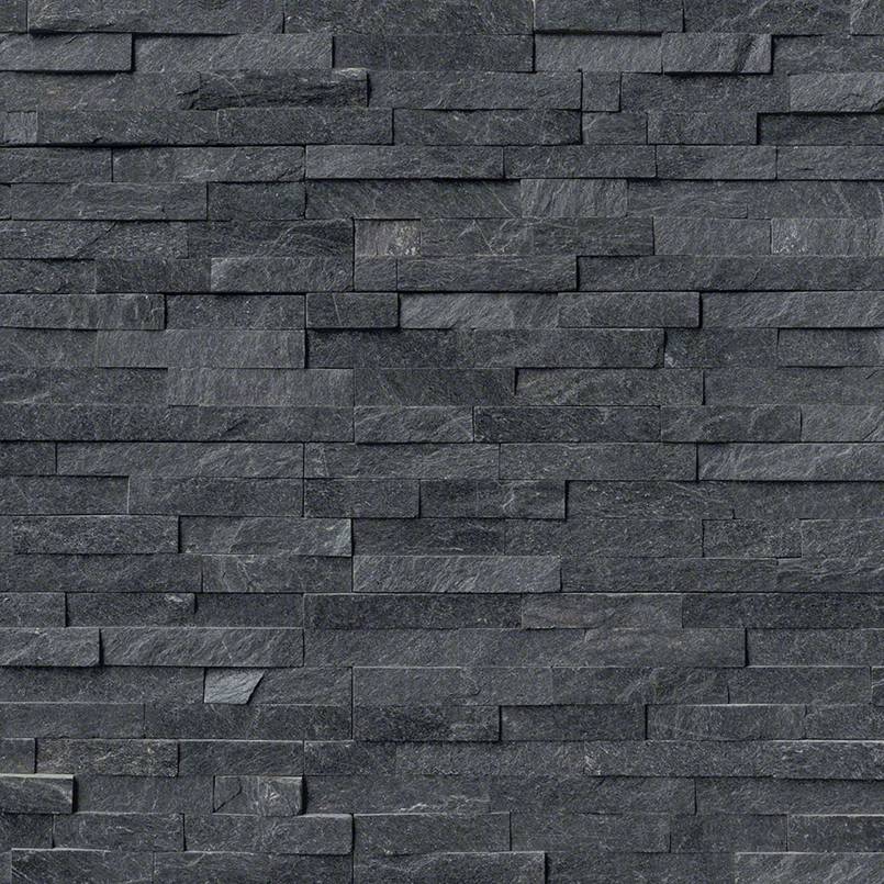 Rockmount Quartzite Stacked Stone Panel 6X24 Coal Canyon Splitface