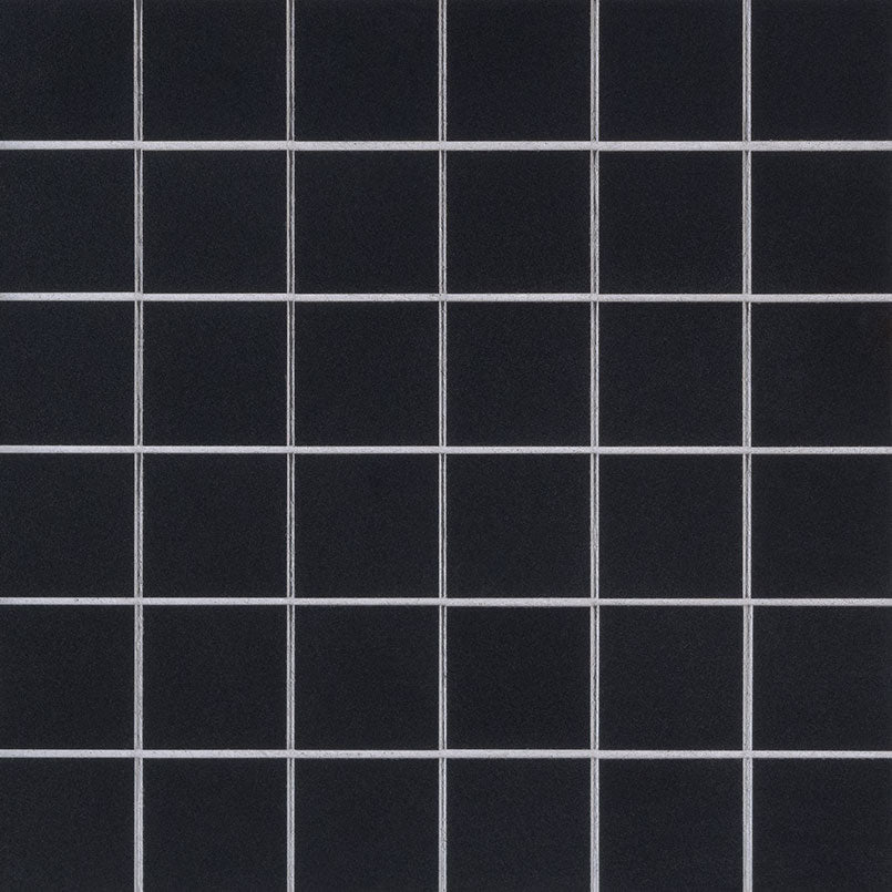 Domino 2X2 Porcelain Mosaic 12X12 Black Matte