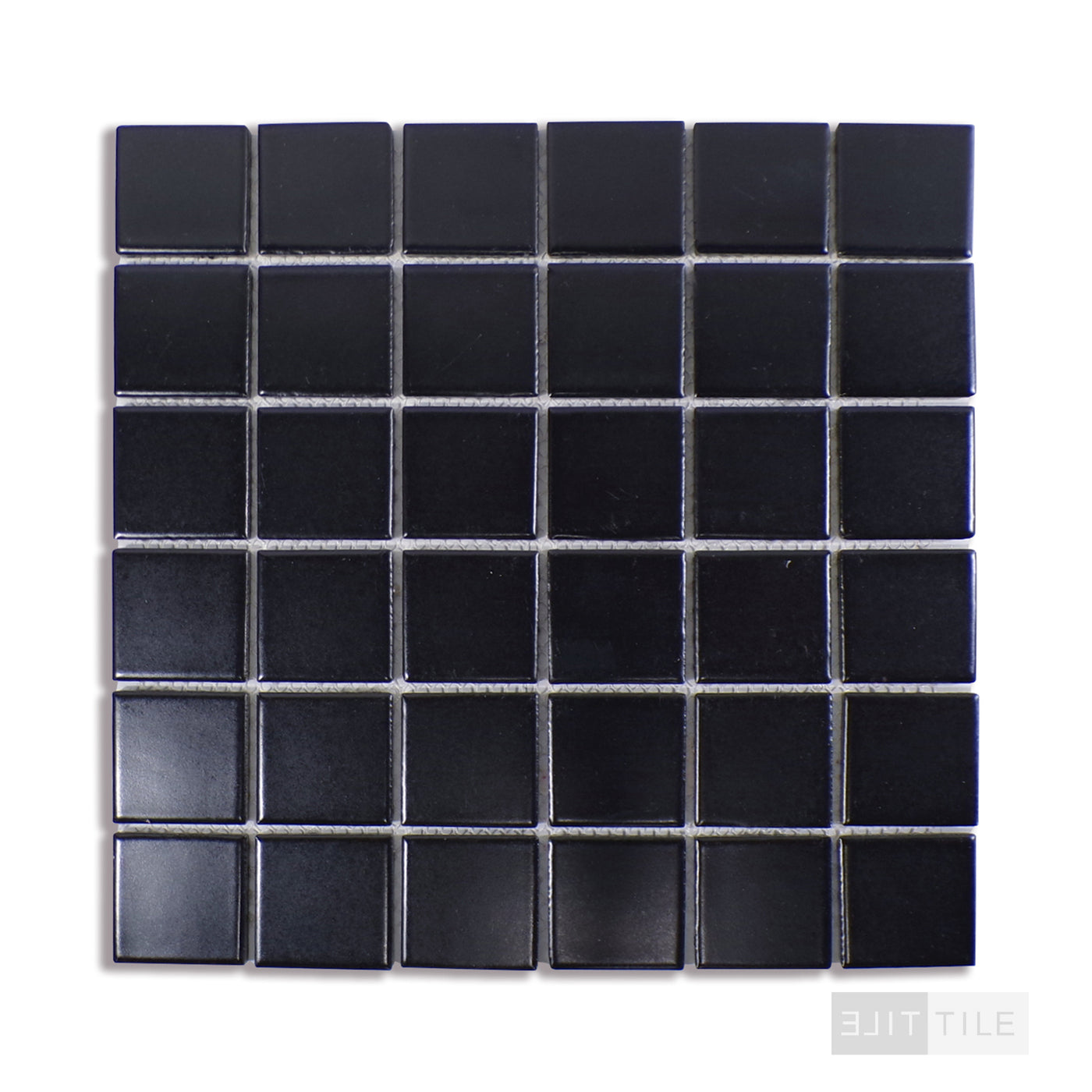 Domino 2X2 Porcelain Mosaic 12X12 Black Matte