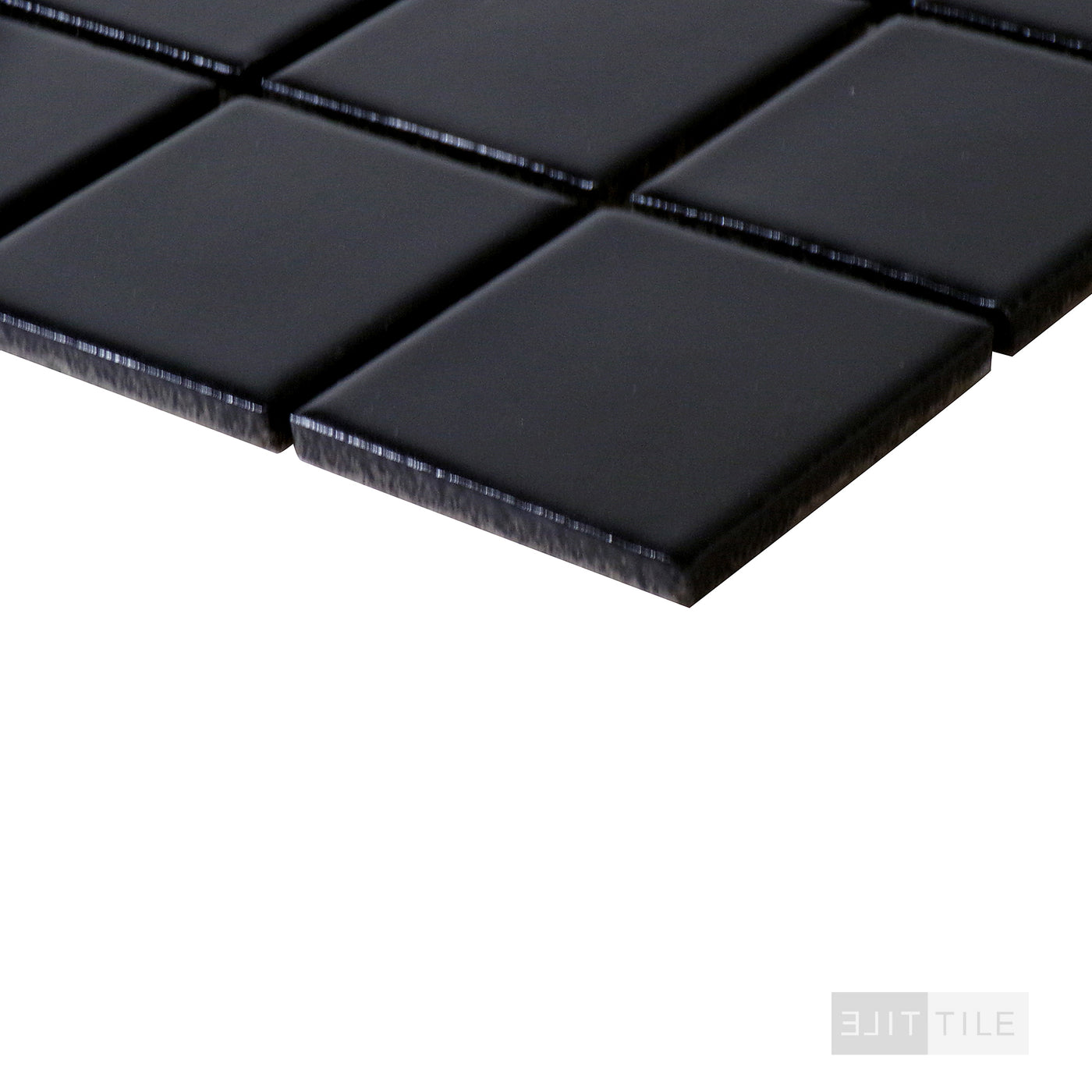 Domino 2X2 Porcelain Mosaic 12X12 Black Matte