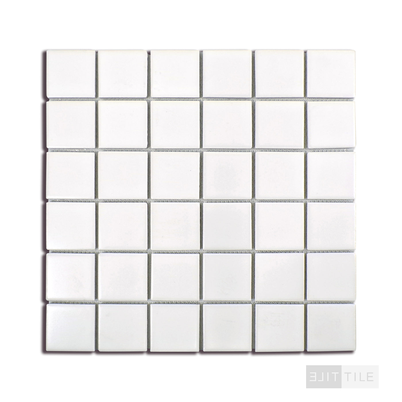 Domino 2X2 Porcelain Mosaic 12X12 White Glossy