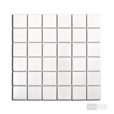 Domino 2X2 Porcelain Mosaic 12X12 White Glossy