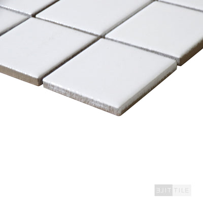 Domino 2X2 Porcelain Mosaic 12X12 White Glossy