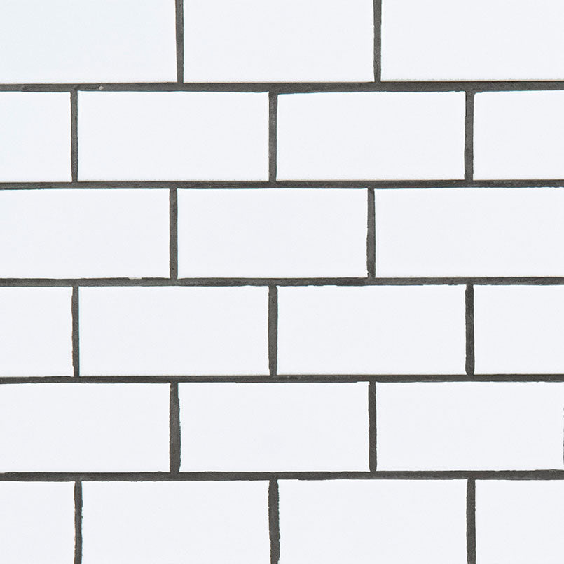 Domino 2X4 Porcelain Mosaic 12X12 White Glossy