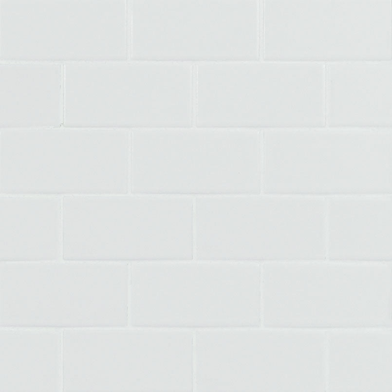 Domino 2X4 Porcelain Mosaic 12X12 White Matte