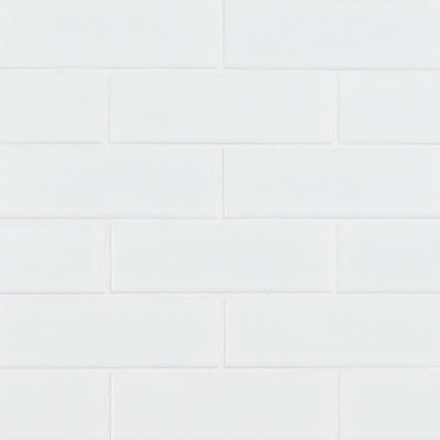 Domino 2X6 Brick Porcelain Mosaic 12X12 White Matte