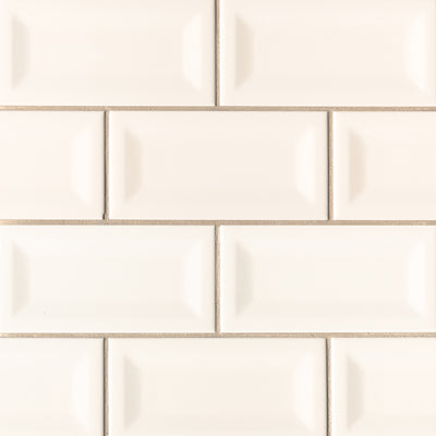 Domino Inverted Bevel Porcelain Subway Tile 3X6 Almond Glossy